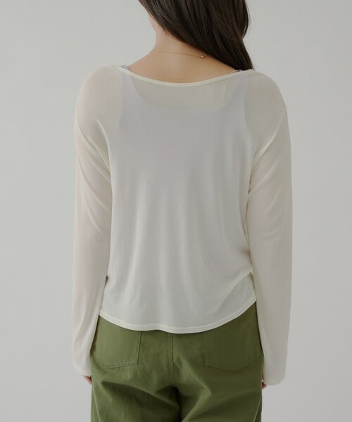 WHIMSIC（ウィムジック）の「【UNISEX】ソフトシアークルーネックＴ＆リブタンクトップ（Tシャツ/カットソー・レディース・ブラウン/ピンク/オフホワイト・FREE）」の9枚目の写真