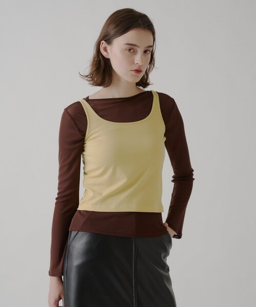 WHIMSIC（ウィムジック）の「【UNISEX】ソフトシアークルーネックＴ＆リブタンクトップ（Tシャツ/カットソー・レディース・ブラウン/ピンク/オフホワイト・FREE）」の20枚目の写真