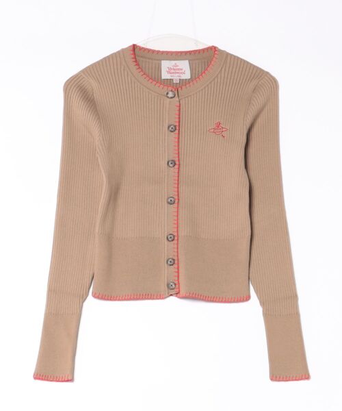 Vivienne Westwood(ヴィヴィアンウエストウッド)の「ブランケットステッチリブカーディガン(カーディガン/ボレロ・レディース・ホワイト/ブラック/ベージュ・FREE)」の3枚目の写真