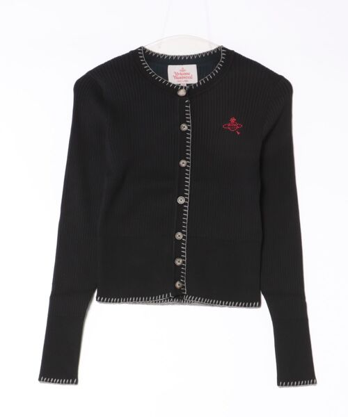 Vivienne Westwood(ヴィヴィアンウエストウッド)の「ブランケットステッチリブカーディガン(カーディガン/ボレロ・レディース・ホワイト/ブラック/ベージュ・FREE)」の2枚目の写真