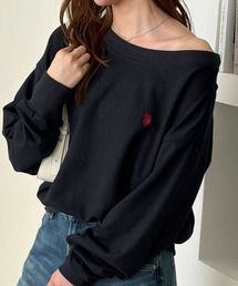 GeeRA別注【U.S. POLO ASSN.】ボリューム袖オフショルダーボートネックスウェット