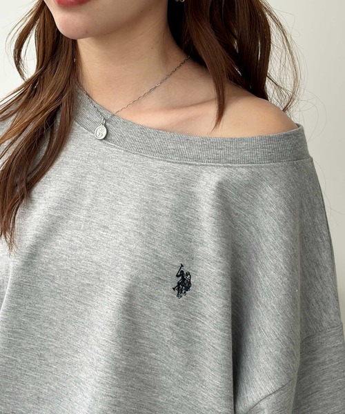U.S. POLO ASSN.(ユーエスポロアッスン)の「GeeRA別注【U.S. POLO ASSN.】ボリューム袖オフショルダーボートネックスウェット(スウェット・レディース・ネイビー/杢グレー/ブラック・X-LARGE/LARGE/MEDIUM/SMALL)」の10枚目の写真