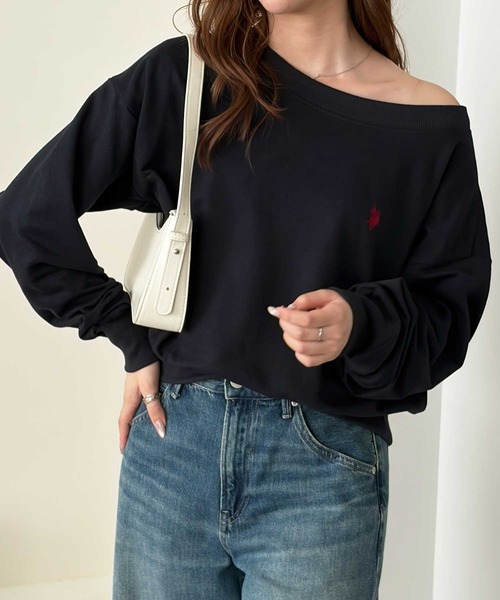 U.S. POLO ASSN.(ユーエスポロアッスン)の「GeeRA別注【U.S. POLO ASSN.】ボリューム袖オフショルダーボートネックスウェット(スウェット・レディース・ネイビー/杢グレー/ブラック・X-LARGE/LARGE/MEDIUM/SMALL)」の15枚目の写真