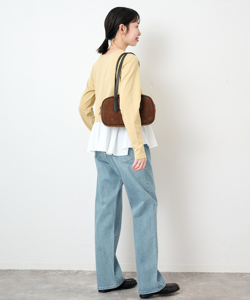 SLOBE IENA(スローブイエナ)の「布帛ドッキングフライスカットソー(Tシャツ/カットソー・レディース・イエロー/チャコールグレー・FREE)」の16枚目の写真