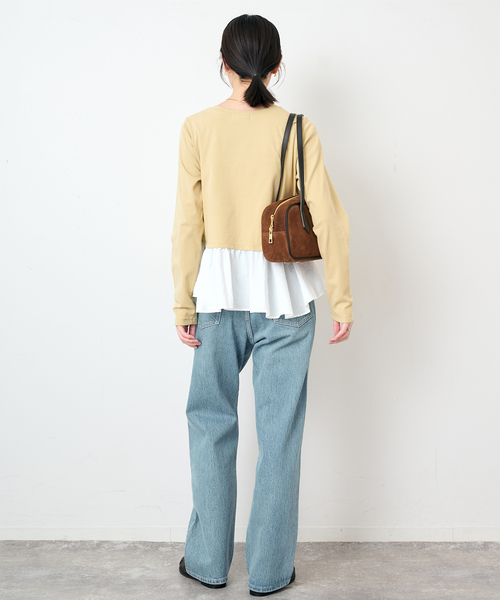 SLOBE IENA(スローブイエナ)の「布帛ドッキングフライスカットソー(Tシャツ/カットソー・レディース・イエロー/チャコールグレー・FREE)」の18枚目の写真