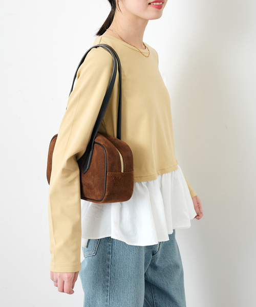 SLOBE IENA(スローブイエナ)の「布帛ドッキングフライスカットソー(Tシャツ/カットソー・レディース・イエロー/チャコールグレー・FREE)」の19枚目の写真