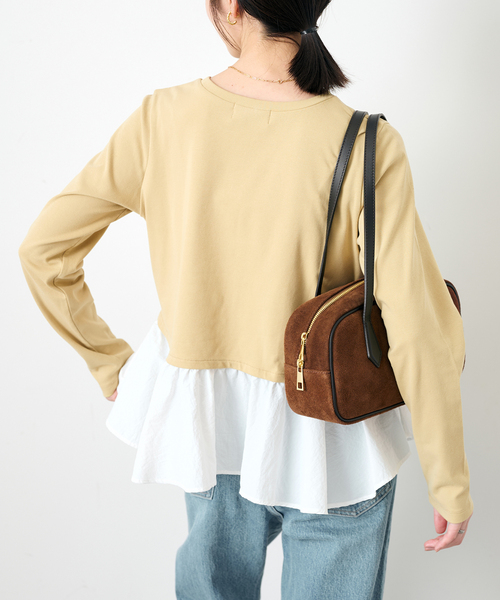SLOBE IENA(スローブイエナ)の「布帛ドッキングフライスカットソー(Tシャツ/カットソー・レディース・イエロー/チャコールグレー・FREE)」の21枚目の写真