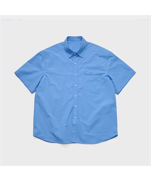 TY(ティワイ)の「オールデイペーパーハーフシャツ_ロイヤルブルー(シャツ/ブラウス・レディース・ネイビー・MEDIUM/LARGE)」の1枚目の写真