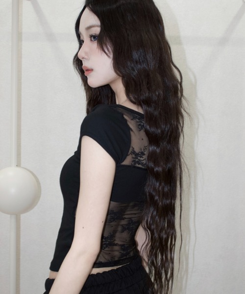 REINE NOIRE(レーヌノワール)の「lace back tops. / レース バック トップス(Tシャツ/カットソー・レディース・ブラック・FREE)」の7枚目の写真