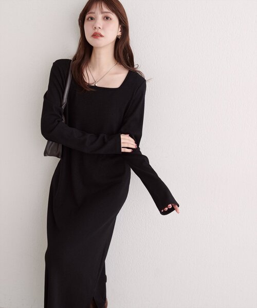 natural couture(ナチュラルクチュール)の「前後2WAYラメテレコワンピース(ワンピース・レディース・オフホワイト/ブラウン/ブラック・FREE)」の10枚目の写真
