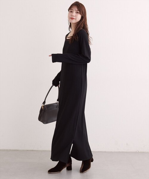 natural couture(ナチュラルクチュール)の「前後2WAYラメテレコワンピース(ワンピース・レディース・オフホワイト/ブラウン/ブラック・FREE)」の13枚目の写真