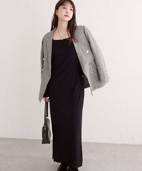 natural couture(ナチュラルクチュール)の「前後2WAYラメテレコワンピース(ワンピース・レディース・オフホワイト/ブラウン/ブラック・FREE)」の15枚目の写真