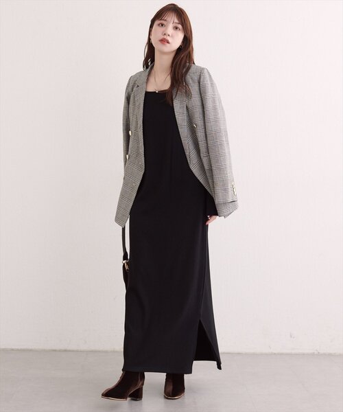 natural couture(ナチュラルクチュール)の「前後2WAYラメテレコワンピース(ワンピース・レディース・オフホワイト/ブラウン/ブラック・FREE)」の16枚目の写真