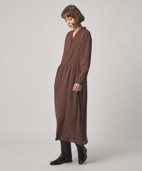 Steven Alan(スティーブンアラン)の「<Steven Alan>ドット フラワー ワンピース(ワンピース・レディース・ダークブラウン/ネイビー・S/M)」の2枚目の写真
