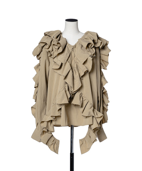 muller of yoshiokubo(ミュラーオブヨシオクボ)の「muller of yoshiokubo ミュラーオブヨシオクボ / FRILLED BLOUSE フリルブラウス / MLF26211(シャツ/ブラウス・レディース・カーキ/アイボリー・FREE)」の9枚目の写真