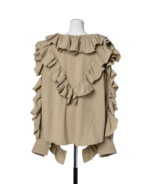 muller of yoshiokubo(ミュラーオブヨシオクボ)の「muller of yoshiokubo ミュラーオブヨシオクボ / FRILLED BLOUSE フリルブラウス / MLF26211(シャツ/ブラウス・レディース・カーキ/アイボリー・FREE)」の10枚目の写真