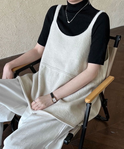 SHEPP（シープ）の「【26年秋冬新作】レイヤード ニット キャミソール ビスチェ（ニット/セーター・レディース・ブラック/レッド/グレー/ホワイト・L/M）」の17枚目の写真
