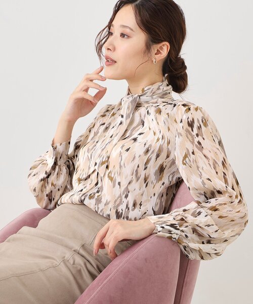 COUP DE CHANCE(クードシャンス)の「【手洗い可/日本製】レオパード ボウタイブラウス(シャツ/ブラウス・レディース・ベージュ系その他4/ライトグレー系/ピンク系5・34/36/38/40)」の11枚目の写真