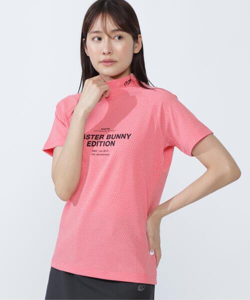 MASTER BUNNY EDITION(マスターバニーエディション)の「ダイヤベアジャガード半袖モックネックカットソー(Tシャツ/カットソー・レディース・グレー系その他2/グレー/オレンジ・MEDIUM/LARGE)」の3枚目の写真