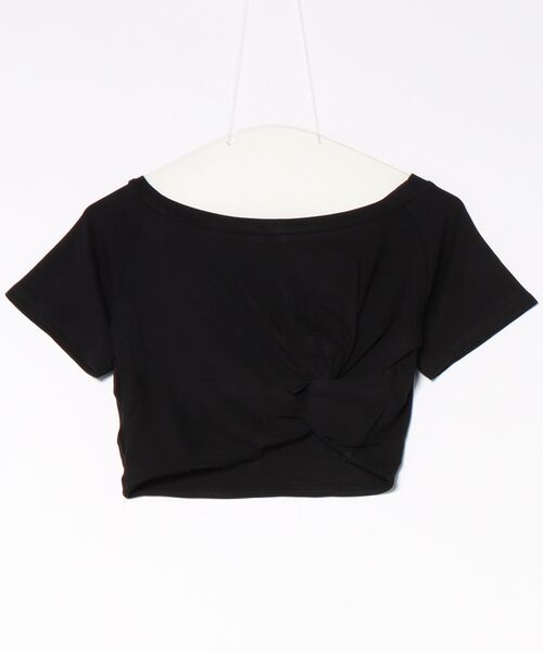 MAISON DE THERESE(メゾン ド テレーズ)の「ワンショルダーギャザー クロスショートtシャツ(Tシャツ/カットソー・レディース・GRAY/Black/White・M)」の4枚目の写真