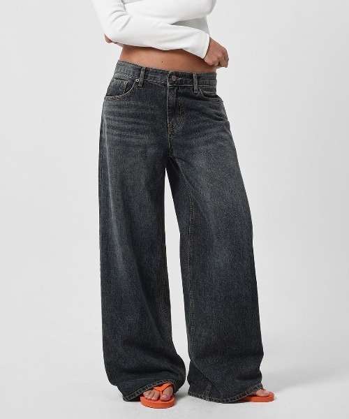 BLACKUP（ブラックアップ）の「[B-DENIM] DARK BLUE WIDE 059（デニムパンツ・レディース・ダークブルー・SMALL/LARGE/MEDIUM）」の3枚目の写真