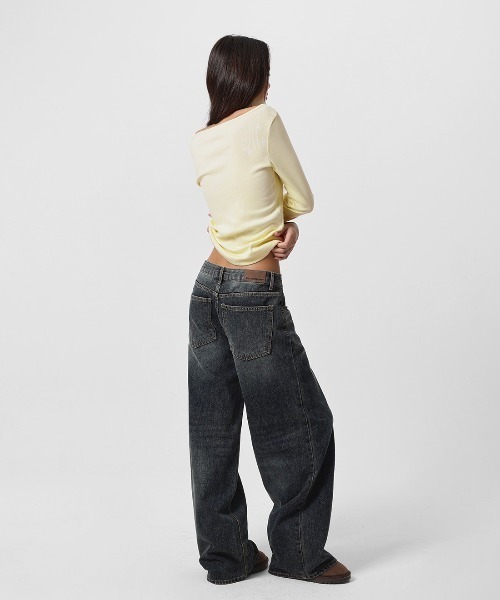 BLACKUP（ブラックアップ）の「[B-DENIM] DARK BLUE WIDE 059（デニムパンツ・レディース・ダークブルー・SMALL/LARGE/MEDIUM）」の6枚目の写真