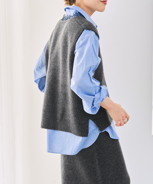 Spick & Span(スピックアンドスパン)の「《一部店舗+WEB限定》レースニットベスト(ベスト・レディース・チャコールグレー/ホワイト系その他・FREE)」の7枚目の写真