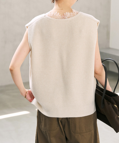 Spick & Span(スピックアンドスパン)の「《一部店舗+WEB限定》レースニットベスト(ベスト・レディース・チャコールグレー/ホワイト系その他・FREE)」の15枚目の写真