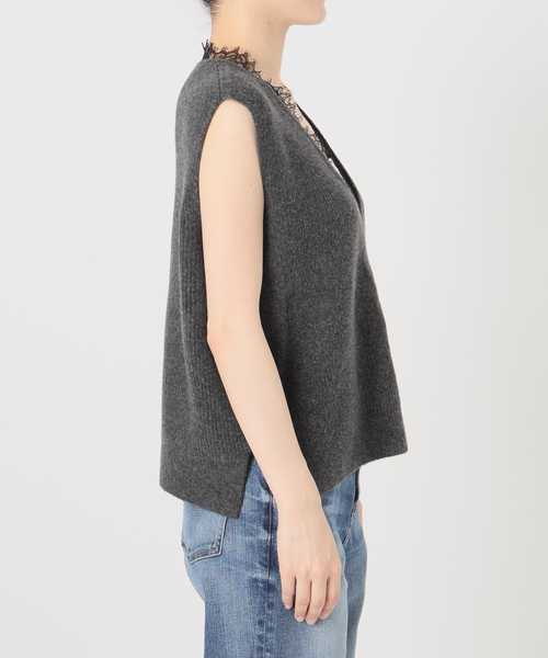 Spick & Span(スピックアンドスパン)の「《一部店舗+WEB限定》レースニットベスト(ベスト・レディース・チャコールグレー/ホワイト系その他・FREE)」の21枚目の写真
