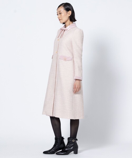 TOCCA(トッカ)の「NOBLE SHADOW TWEED ツイードコート(ダウンジャケット/コート・レディース・ブラック系5/ピンク系5・0/2/4)」の8枚目の写真
