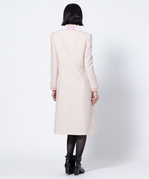 TOCCA(トッカ)の「NOBLE SHADOW TWEED ツイードコート(ダウンジャケット/コート・レディース・ブラック系5/ピンク系5・0/2/4)」の9枚目の写真