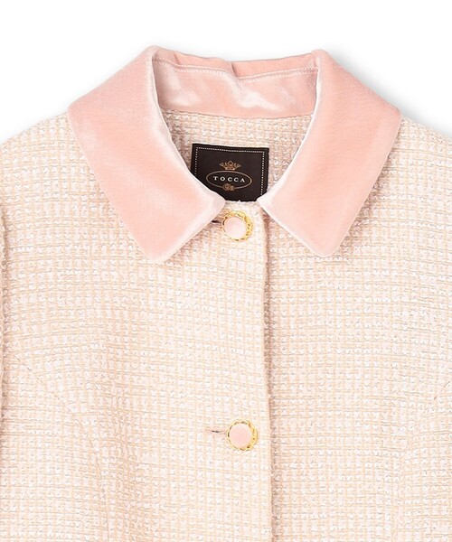 TOCCA(トッカ)の「NOBLE SHADOW TWEED ツイードコート(ダウンジャケット/コート・レディース・ブラック系5/ピンク系5・0/2/4)」の18枚目の写真
