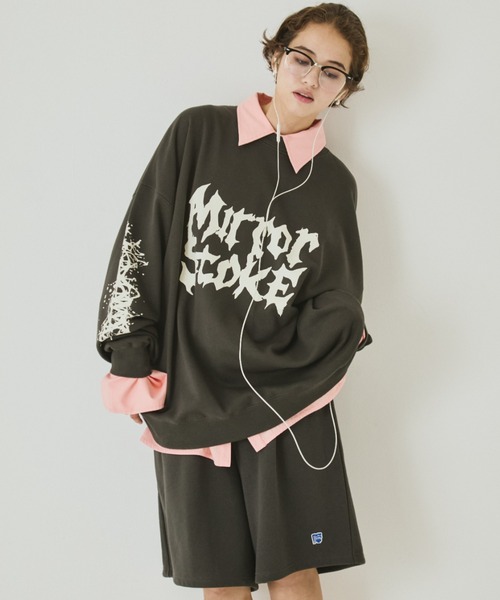 MIRROR STOKE（ミラーストーク）の「【ZOZO限定】MIRROR STOKE SWEATSHIRT/ミラーストークスウェットシャツ（スウェット・レディース・オフホワイト/チャコールグレー・MEDIUM）」の17枚目の写真