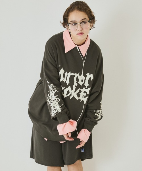 MIRROR STOKE（ミラーストーク）の「【ZOZO限定】MIRROR STOKE SWEATSHIRT/ミラーストークスウェットシャツ（スウェット・レディース・オフホワイト/チャコールグレー・MEDIUM）」の14枚目の写真