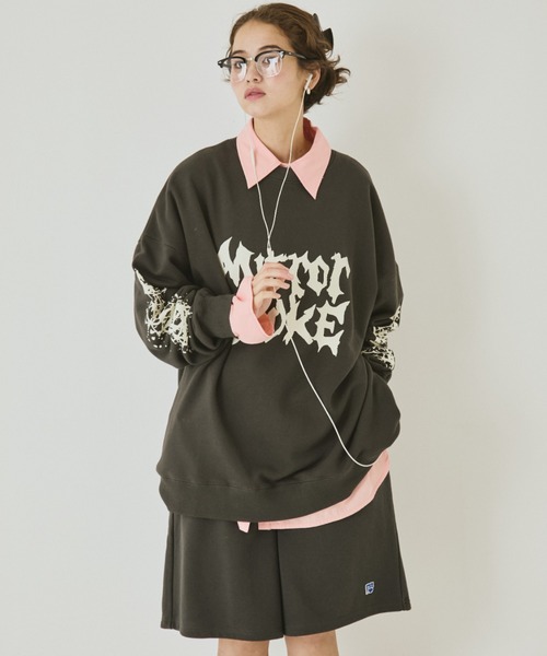 MIRROR STOKE（ミラーストーク）の「【ZOZO限定】MIRROR STOKE SWEATSHIRT/ミラーストークスウェットシャツ（スウェット・レディース・オフホワイト/チャコールグレー・MEDIUM）」の18枚目の写真