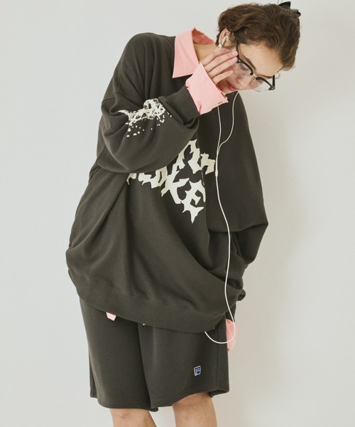 MIRROR STOKE（ミラーストーク）の「【ZOZO限定】MIRROR STOKE SWEATSHIRT/ミラーストークスウェットシャツ（スウェット・レディース・オフホワイト/チャコールグレー・MEDIUM）」の16枚目の写真