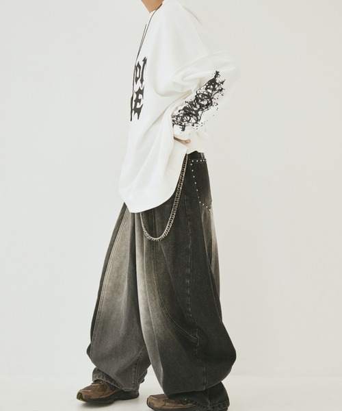 MIRROR STOKE（ミラーストーク）の「【ZOZO限定】MIRROR STOKE SWEATSHIRT/ミラーストークスウェットシャツ（スウェット・レディース・オフホワイト/チャコールグレー・MEDIUM）」の11枚目の写真