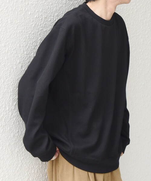 SHIPS any(シップス エニィ)の「〈洗濯機可能〉カルゼ ダブルフェイス クルーネック プルオーバー◆(Tシャツ/カットソー・メンズ・グリーン/ブラック/チャコールグレー・MEDIUM/LARGE/X-LARGE)」の8枚目の写真