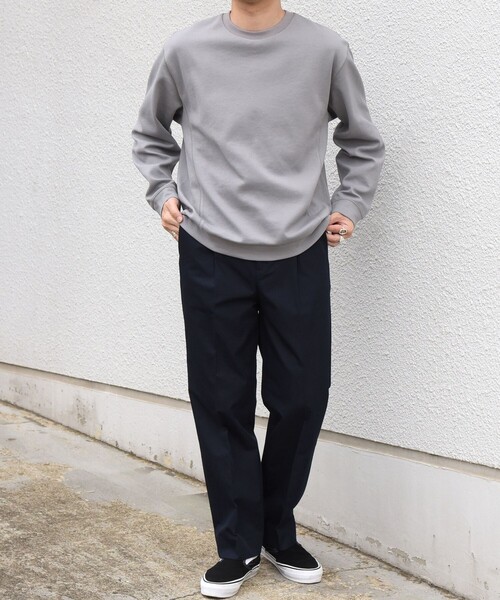 SHIPS any(シップス エニィ)の「〈洗濯機可能〉カルゼ ダブルフェイス クルーネック プルオーバー◆(Tシャツ/カットソー・メンズ・グリーン/ブラック/チャコールグレー・MEDIUM/LARGE/X-LARGE)」の9枚目の写真
