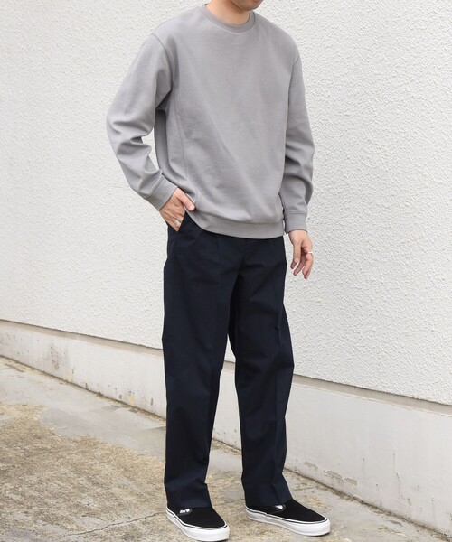 SHIPS any(シップス エニィ)の「〈洗濯機可能〉カルゼ ダブルフェイス クルーネック プルオーバー◆(Tシャツ/カットソー・メンズ・グリーン/ブラック/チャコールグレー・MEDIUM/LARGE/X-LARGE)」の10枚目の写真