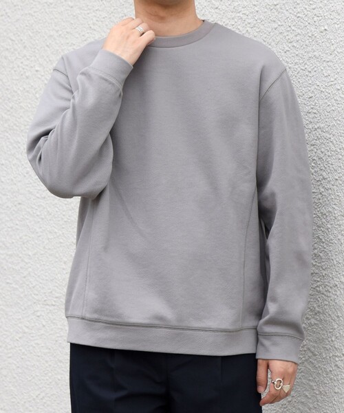 SHIPS any(シップス エニィ)の「〈洗濯機可能〉カルゼ ダブルフェイス クルーネック プルオーバー◆(Tシャツ/カットソー・メンズ・グリーン/ブラック/チャコールグレー・MEDIUM/LARGE/X-LARGE)」の11枚目の写真