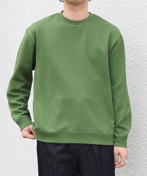 SHIPS any(シップス エニィ)の「〈洗濯機可能〉カルゼ ダブルフェイス クルーネック プルオーバー◆(Tシャツ/カットソー・メンズ・グリーン/ブラック/チャコールグレー・MEDIUM/LARGE/X-LARGE)」の16枚目の写真