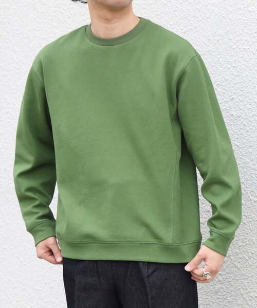 SHIPS any(シップス エニィ)の「〈洗濯機可能〉カルゼ ダブルフェイス クルーネック プルオーバー◆(Tシャツ/カットソー・メンズ・グリーン/ブラック/チャコールグレー・MEDIUM/LARGE/X-LARGE)」の17枚目の写真