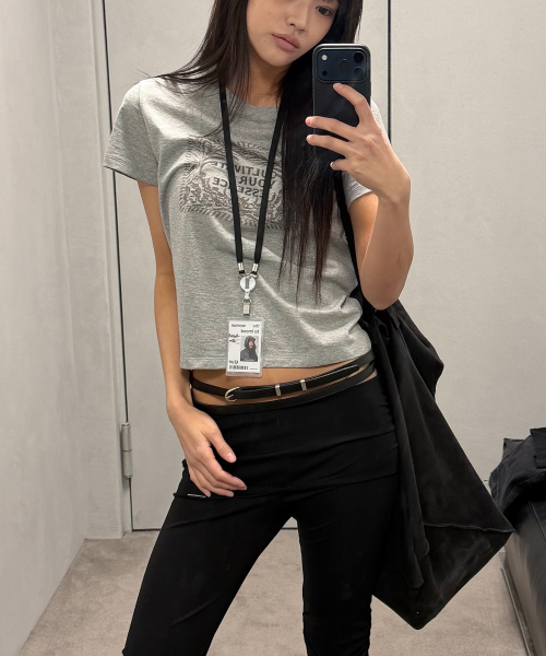LMOOD WOMEN(エルムード ウーマン)の「カルトTシャツメランジグレー(Tシャツ/カットソー・レディース・その他・38/36)」の1枚目の写真