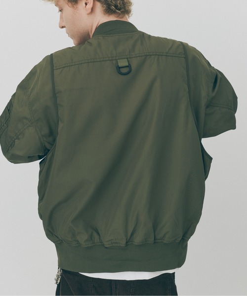 MAISON CLUB（メゾンクラブ）の「【MAISON CLUB】Tech Hunting MA-1 Bomber Jacket / テックハンティングMA-1　ボンバージャケット SNF（MA-1・メンズ・ブラック/グリーン・M/L）」の20枚目の写真