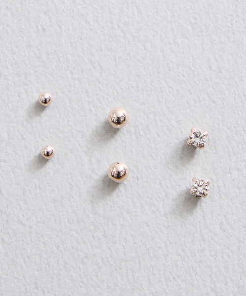 ISS（イズ）の「ISS イズ：ベーシックセット　ピアス（ピアス（両耳用）・レディース・ゴールド/シルバー/ゴールド系その他/ピンクゴールド・FREE）」の3枚目の写真