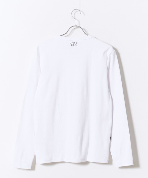 AVIREX（アヴィレックス）の「AVIREX/アビレックス DAILY RIB L/S HENLEY NECK T-SHIRT デイリー リブ 長袖 ヘンリーネック Tシャツ 抗菌防臭 ロンT 無地 シンプル 定番 ベーシック メンズ レディース 2026年 秋 秋服 冬 冬服（Tシャツ/カットソー・メンズ・ホワイト/ブラック/グレー/ネイビー/チャコール・S/M/L/XL）」の20枚目の写真