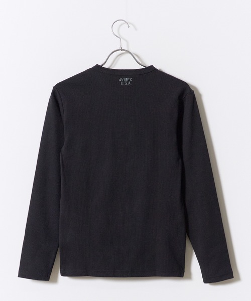 AVIREX（アヴィレックス）の「AVIREX/アビレックス DAILY RIB L/S HENLEY NECK T-SHIRT デイリー リブ 長袖 ヘンリーネック Tシャツ 抗菌防臭 ロンT 無地 シンプル 定番 ベーシック メンズ レディース 2026年 秋 秋服 冬 冬服（Tシャツ/カットソー・メンズ・ホワイト/ブラック/グレー/ネイビー/チャコール・S/M/L/XL）」の18枚目の写真