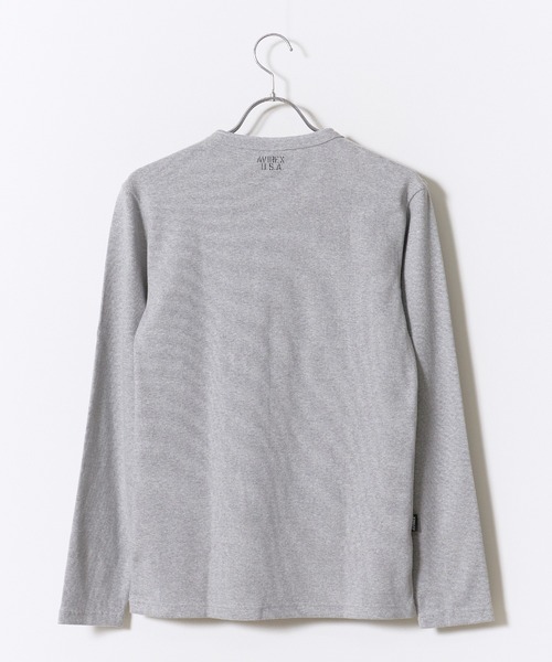 AVIREX（アヴィレックス）の「AVIREX/アビレックス DAILY RIB L/S HENLEY NECK T-SHIRT デイリー リブ 長袖 ヘンリーネック Tシャツ 抗菌防臭 ロンT 無地 シンプル 定番 ベーシック メンズ レディース 2026年 秋 秋服 冬 冬服（Tシャツ/カットソー・メンズ・ホワイト/ブラック/グレー/ネイビー/チャコール・S/M/L/XL）」の16枚目の写真