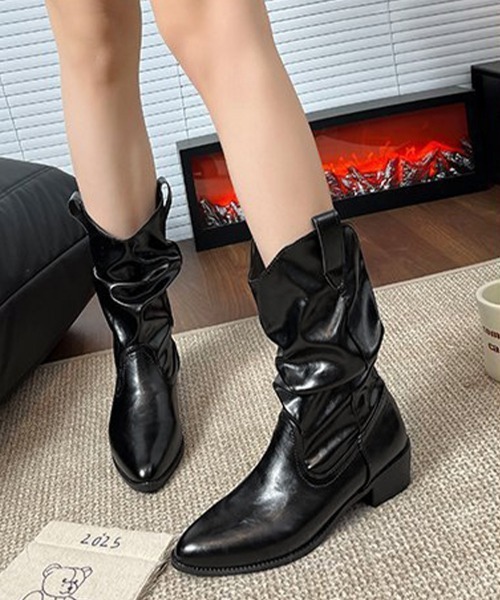 Miniministore(ミニミニストア)の「ルーズミドルウエスタンブーツヴィンテージ(ブーツ・レディース・ブラウン/ブラック・24.0cm/23.5cm/23.0cm/22.5cm/24.5cm)」の8枚目の写真